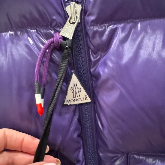 NEW 💯 AUTH Moncler Men's Genius 2 1952 Purple PufferDown Double Hood Lorent Vest - Picture 5 of 15